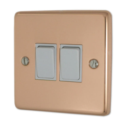 Contour Bright Copper 2 Gang Switch