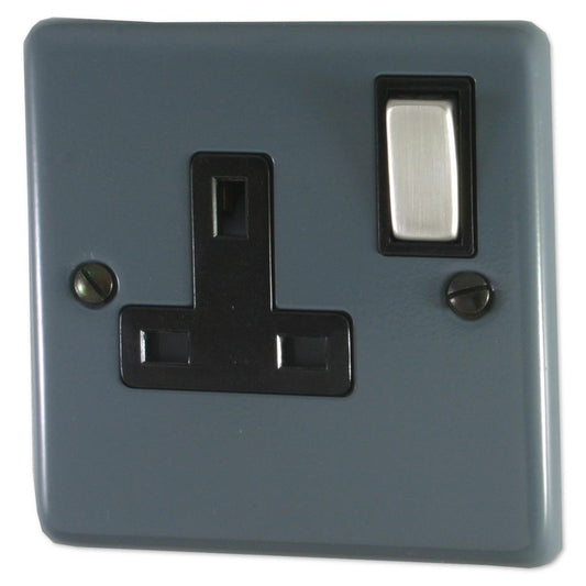 Contour Dark Grey 1 Gang Switched Socket