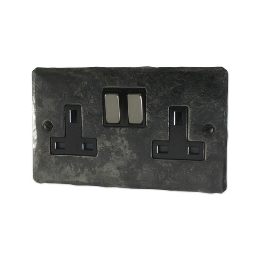 Flat Rustic  2 Gang Socket