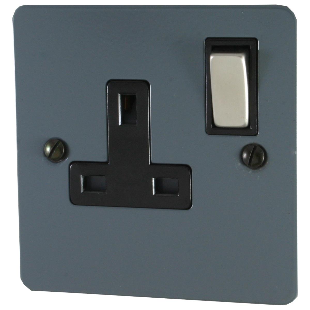 Flat Dark Grey 1 Gang Socket