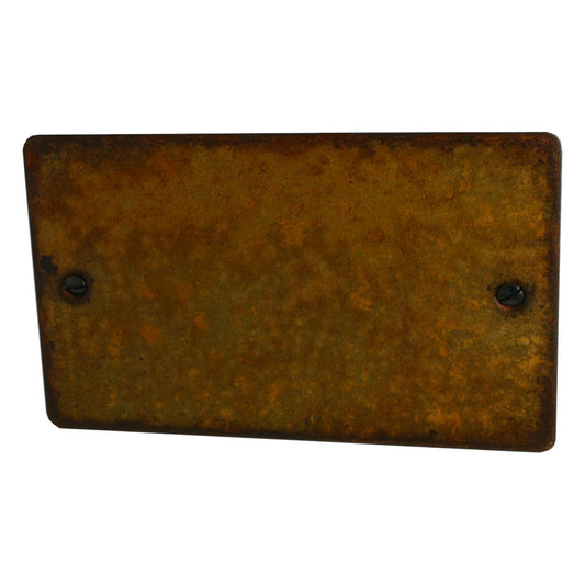 Flat Rust 2 Gang Blank Plate