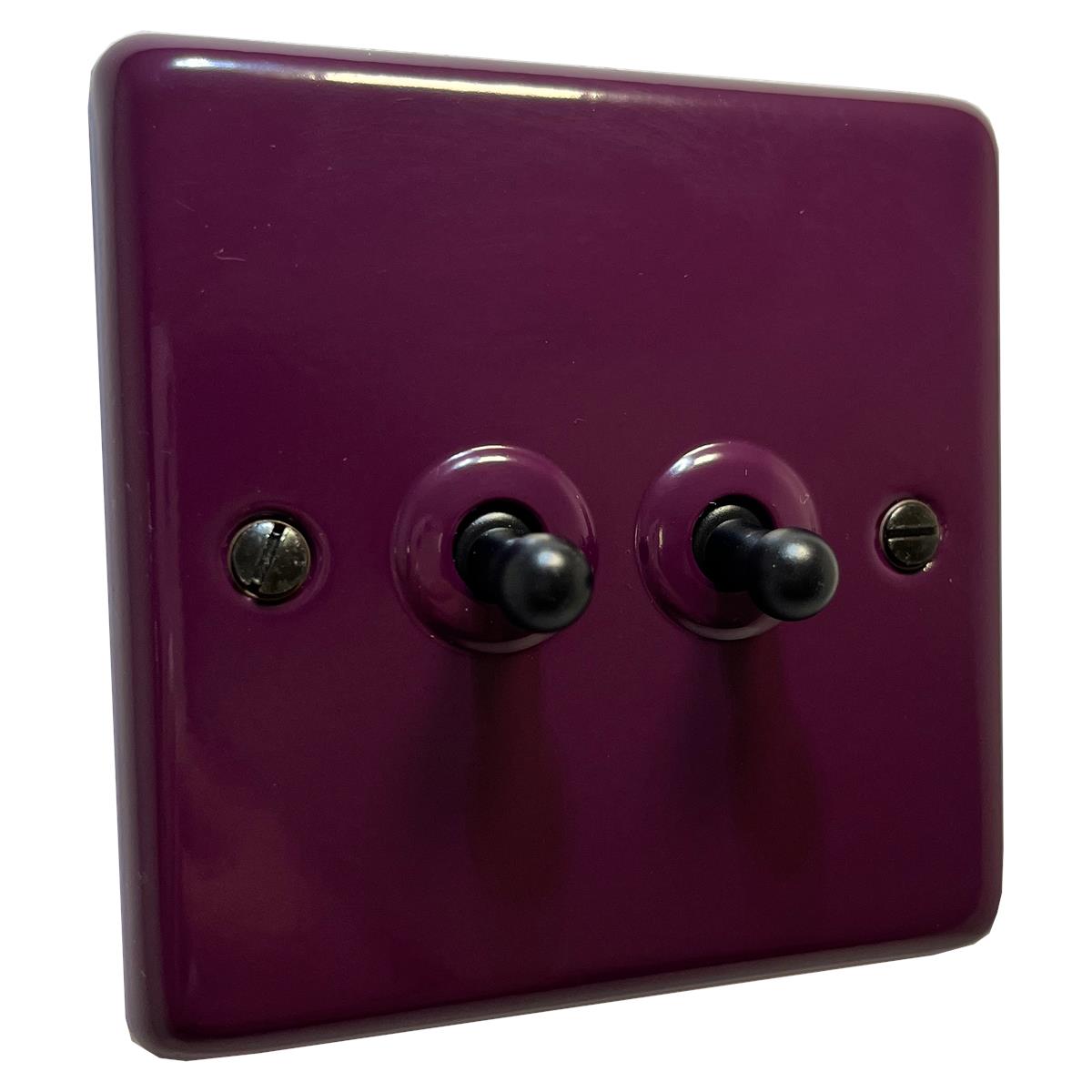 Contour Purple 2 Gang Toggle Switch