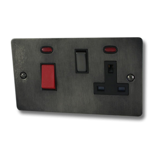 Flat Slate Effect 45 Amp Switch & 13 A Socket