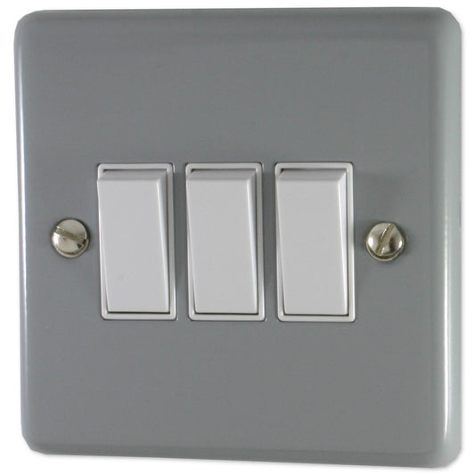 Contour Light Grey 3 Gang 2 Way Switch