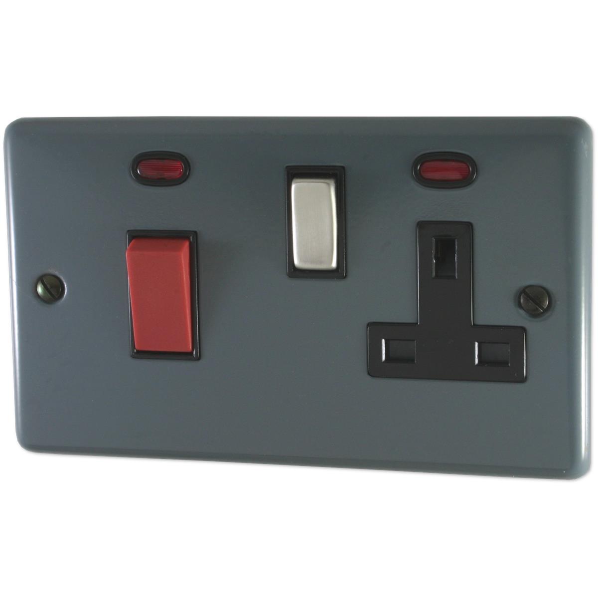 Contour Dark Grey Cooker Socket