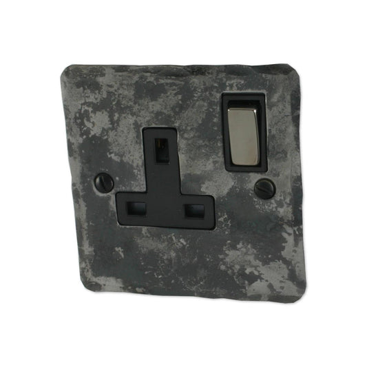 Flat Rustic 1 Gang Switched Socket