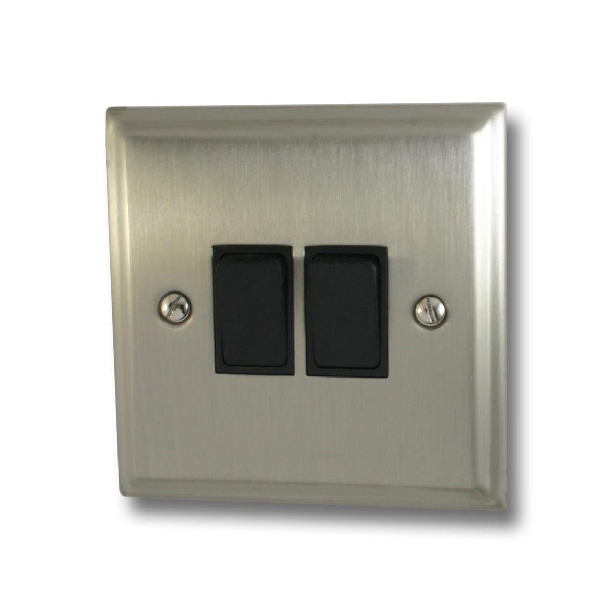 Deco Satin Nickel 2 Gang 2 Way Switch