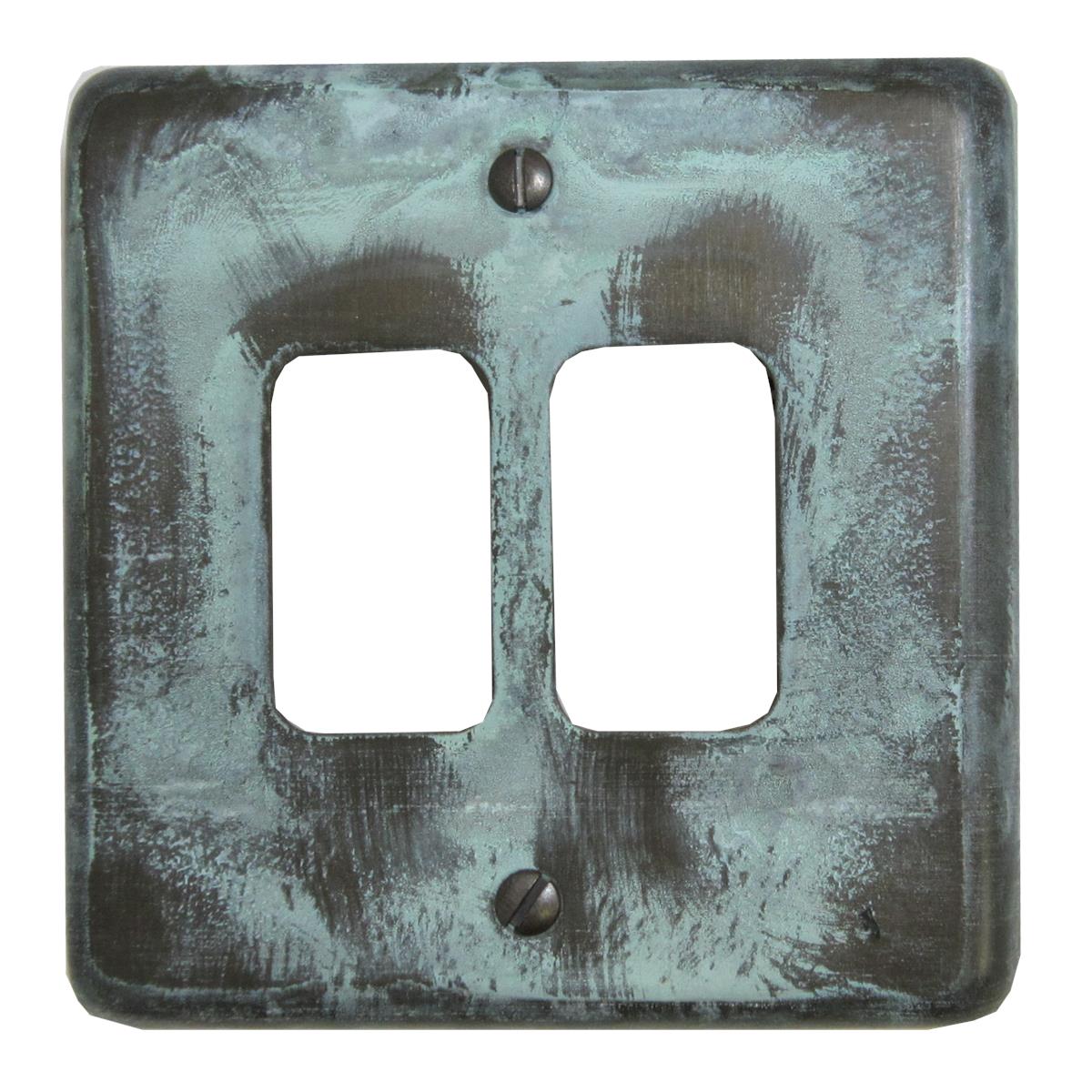 Contour Verdigris 2 Gang Grid Plate