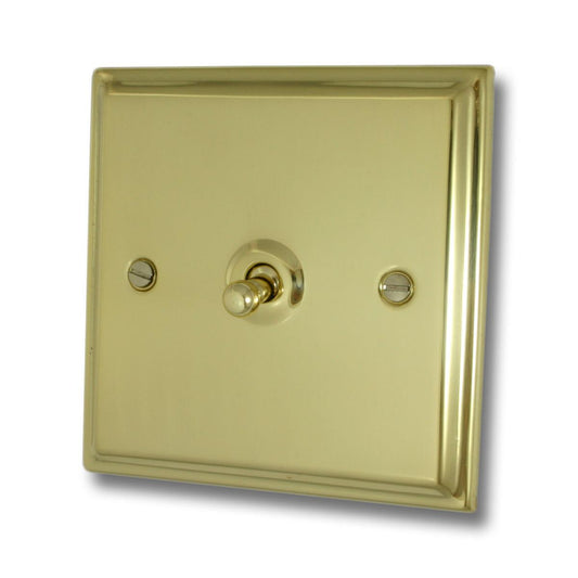 Deco Polished Brass 1 Gang 2 Way Toggle Switch