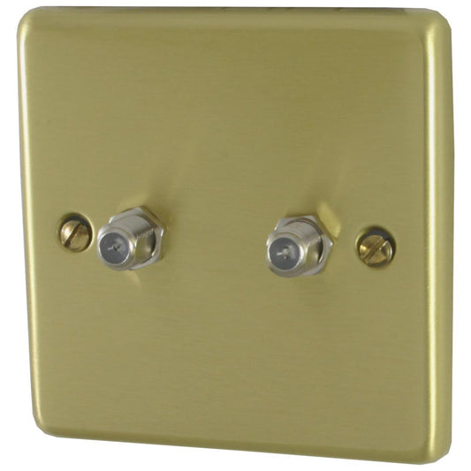 Contour Satin Brass 2 Gang Satellite Point