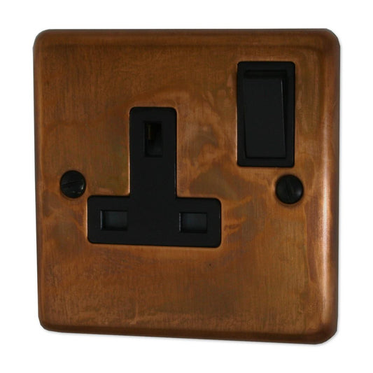 Contour Tarnished Copper 1 Gang Switched Socket