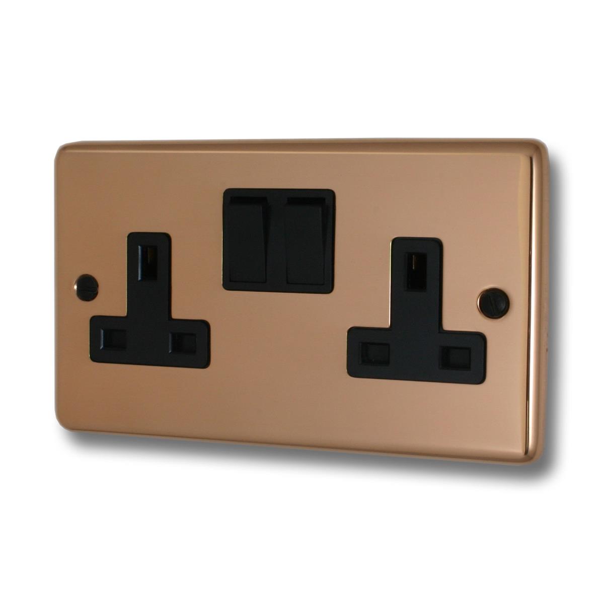 Contour  Bright Copper  2 Gang Socket