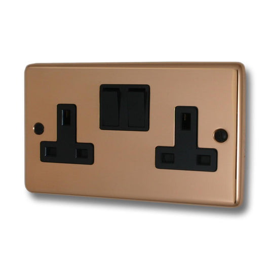 Contour  Bright Copper  2 Gang Socket