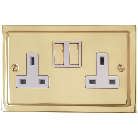 Trimline  Polished Brass  2 Gang Socket