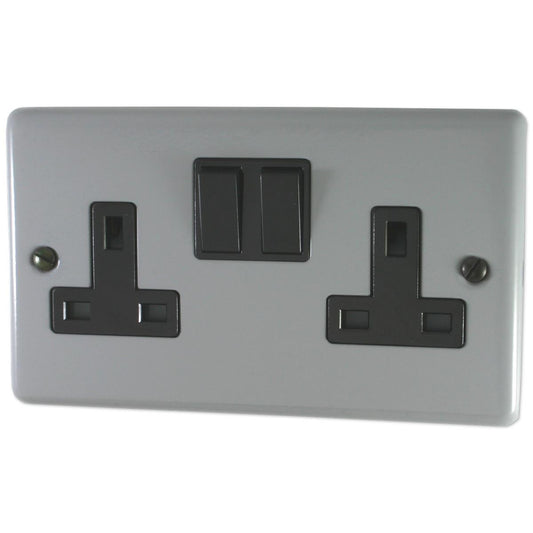 Contour  Light Grey  2 Gang Socket