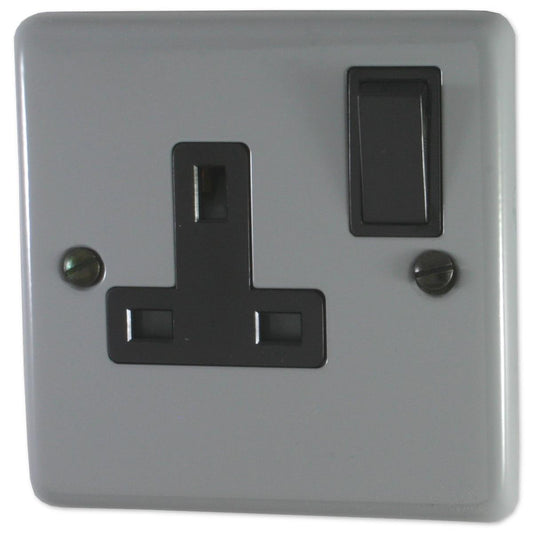 Contour Light Grey 1 Gang Switched Socket