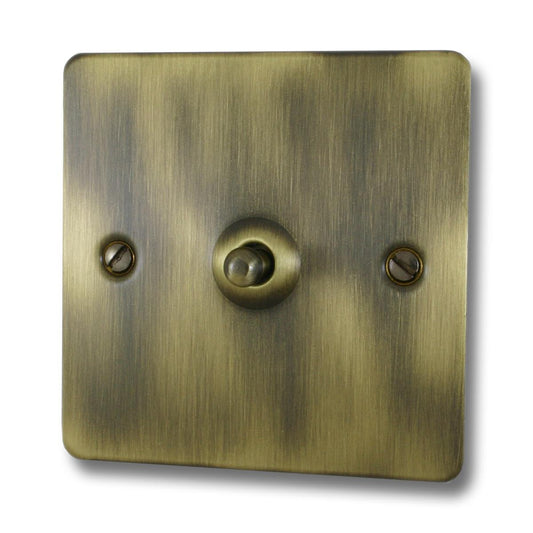 Flat Antique Brass 1 Gang Toggle Switch
