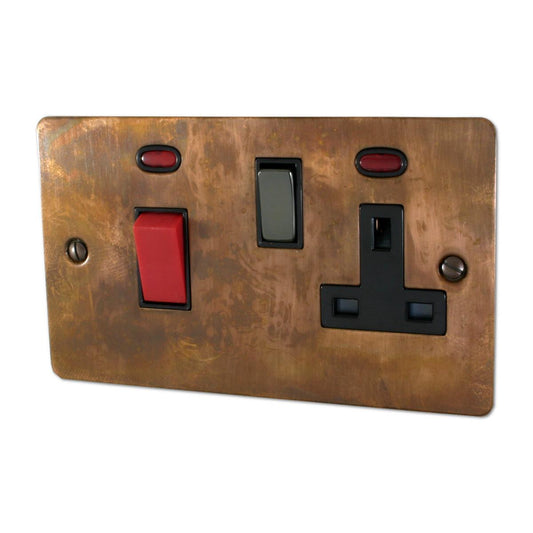 Flat Tarnished Copper Cooker Socket