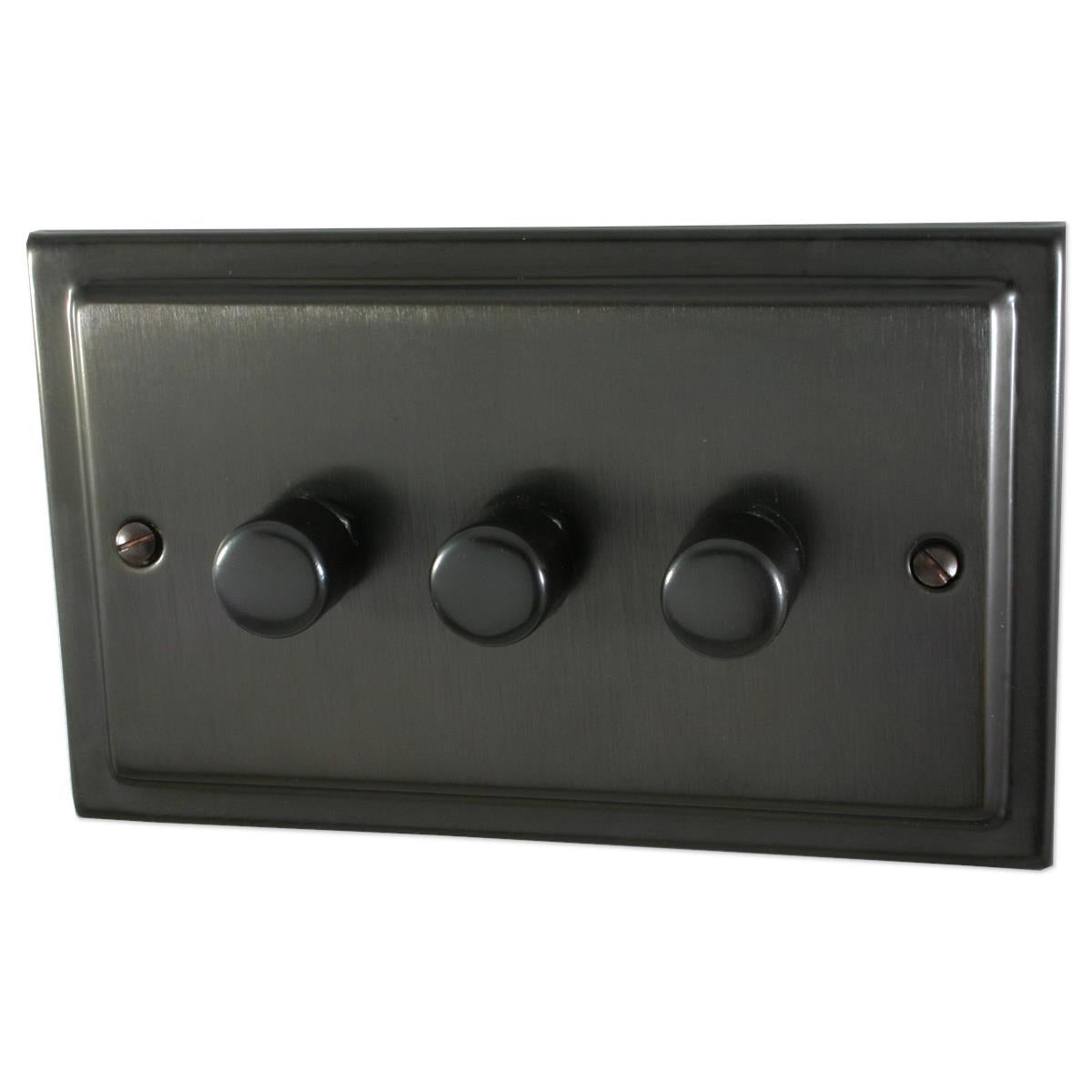 Trimline Black Bronze 3 Gang 120W LED Dimmer