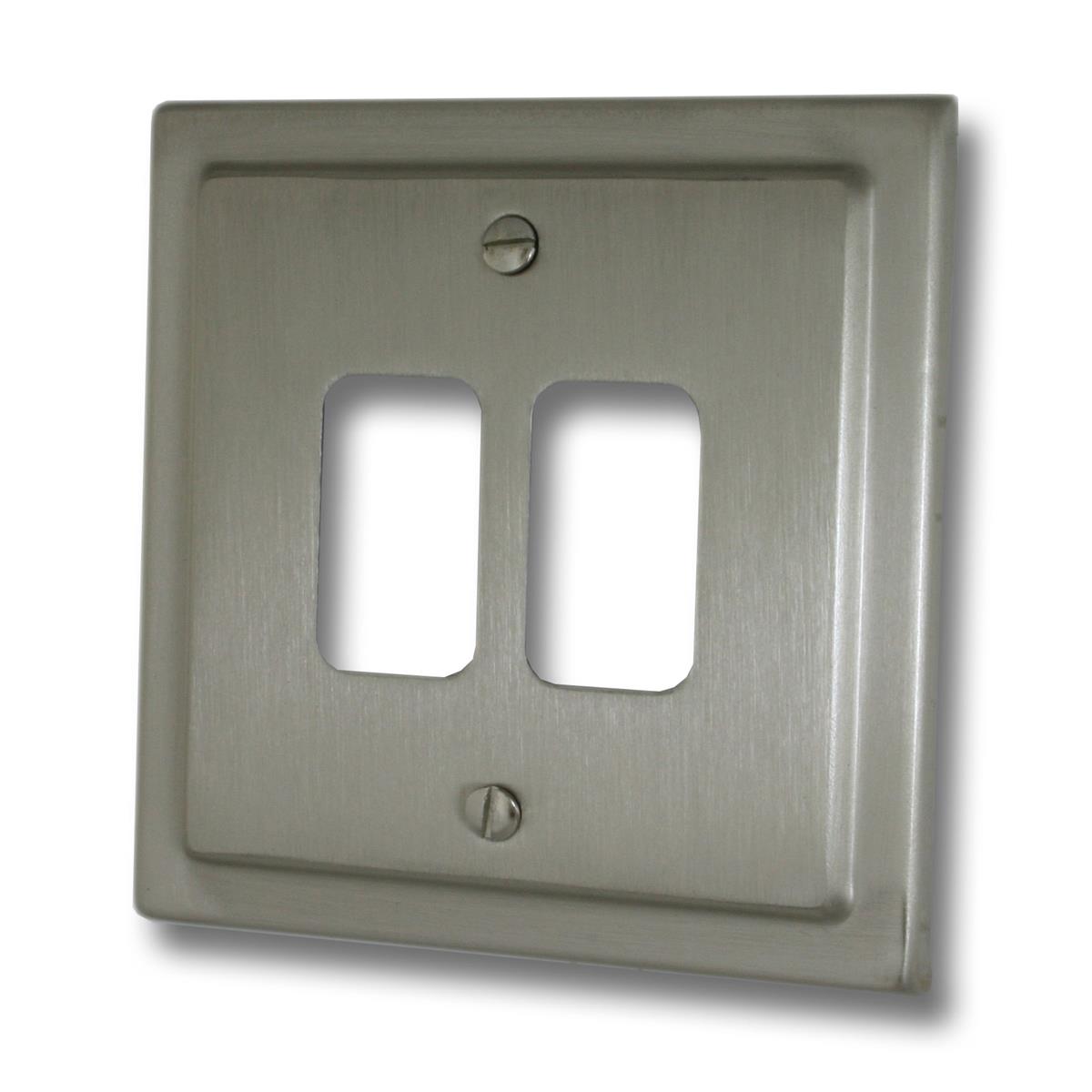 Trimline Satin Nickel 2 Gang Grid Plate