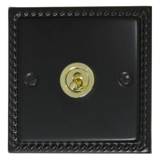 Monarch Flat Black 1 Gang Grid Toggle Plate