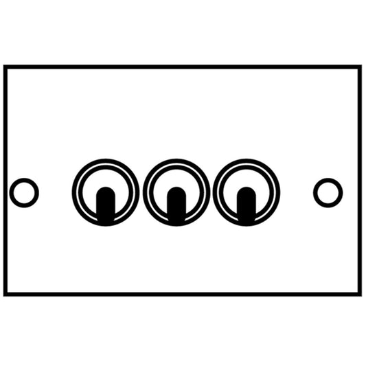 Flat Slate Effect 3 Gang Grid Toggle Plate