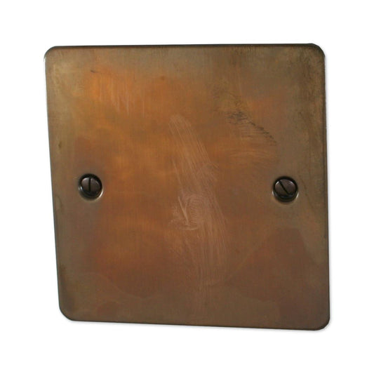 Flat Tarnished Copper 1 Gang Blank Plate