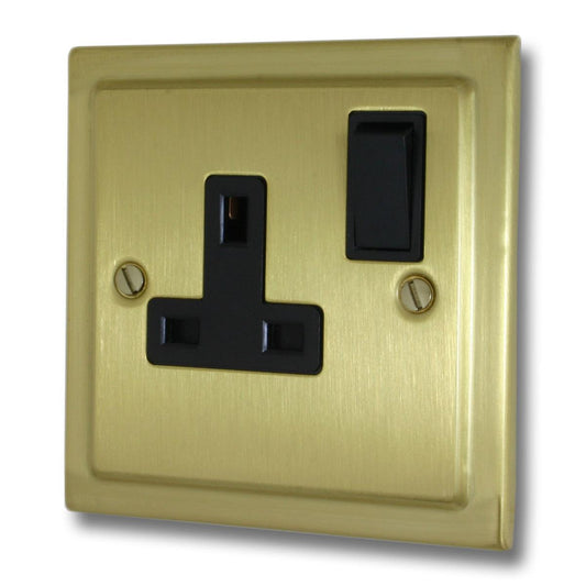 Trimline Satin Brass 1 Gang Socket