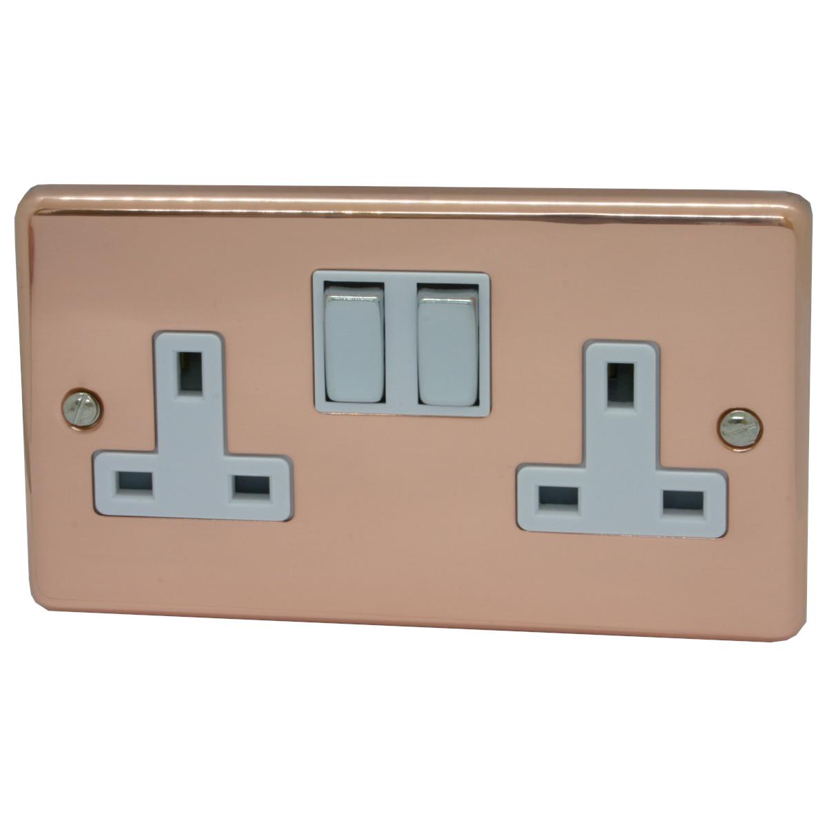 Contour  Bright Copper  2 Gang Socket