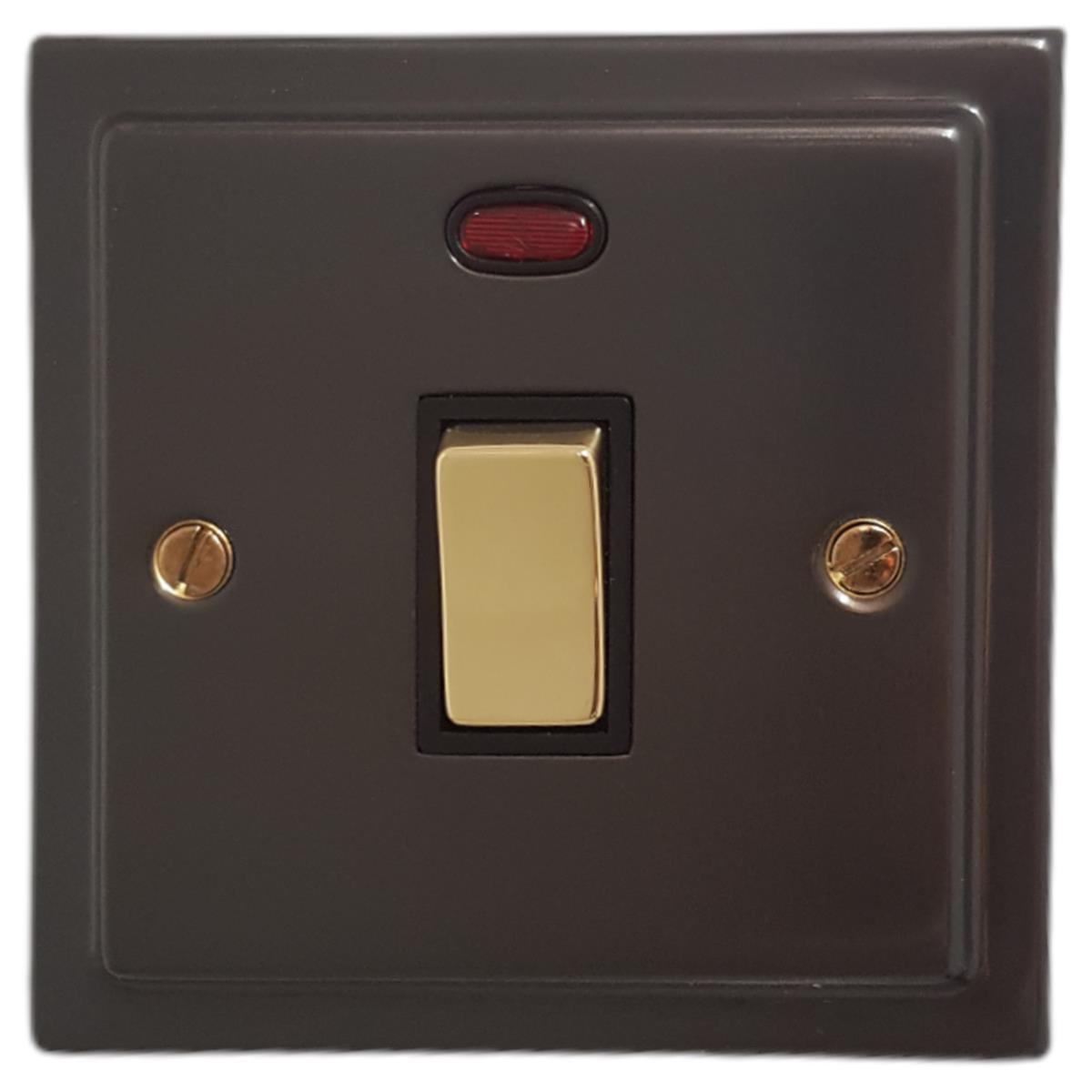 Trimline Black Bronze 20A Dp Switch + Neon