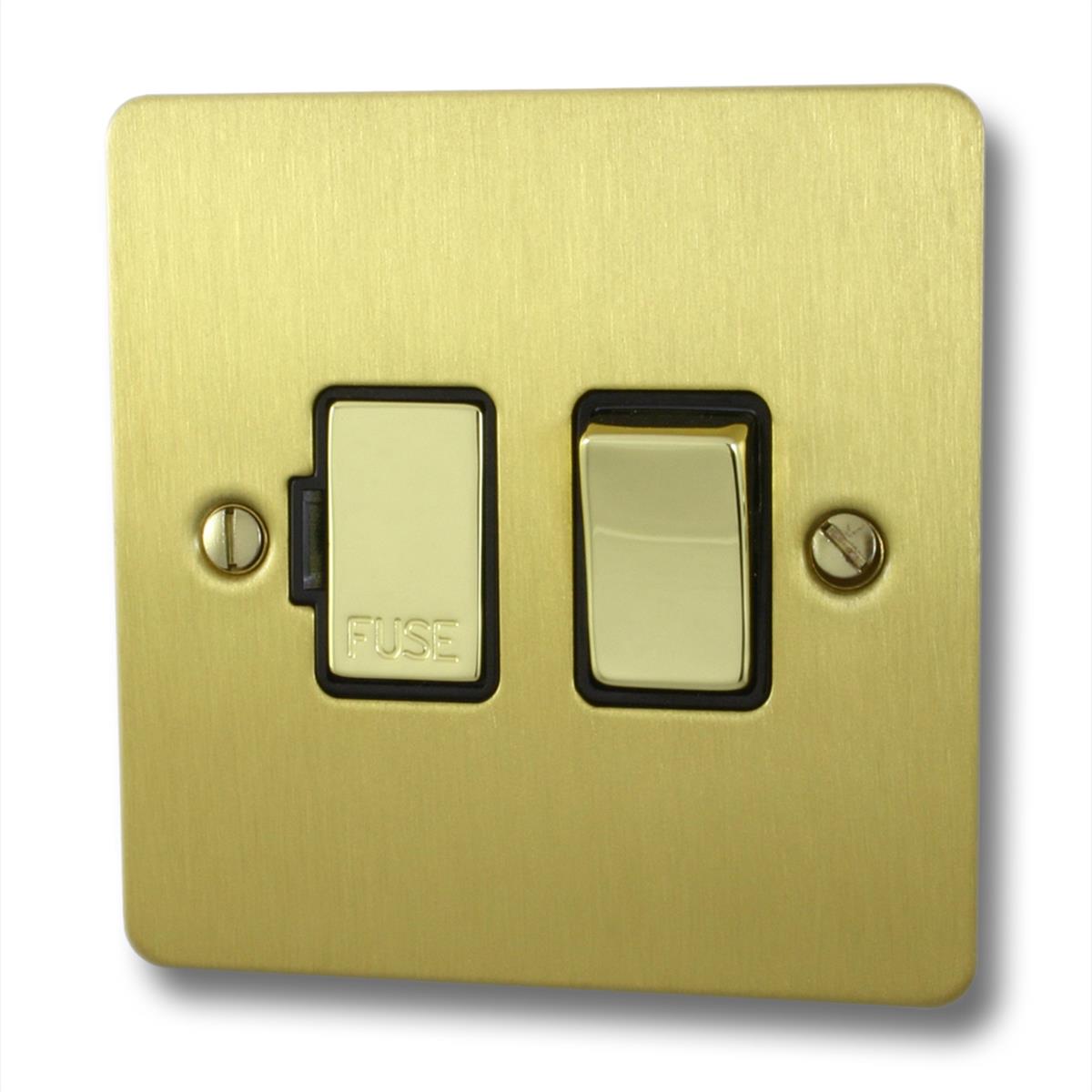 Flat Satin Brass Switch Fused Spur