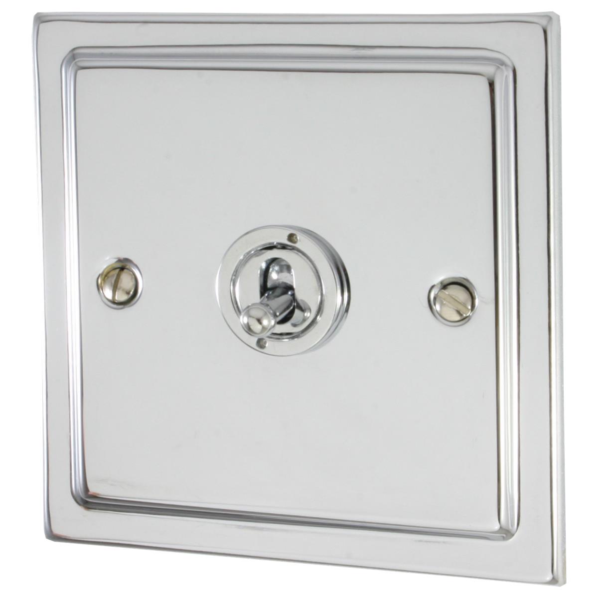 Trimline Polished Chrome 1 Gang Grid Toggle Plate