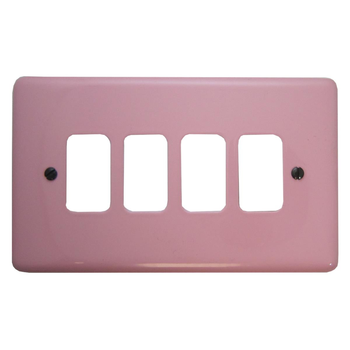 Contour Pink 4 Gang Grid Plate