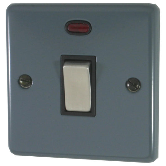 Contour Dark Grey 20A Dp Switch + Neon