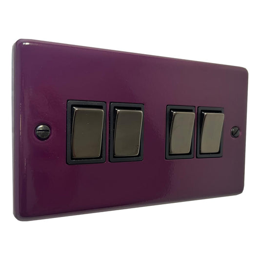 Contour Purple 4 Gang 2 Way Switch