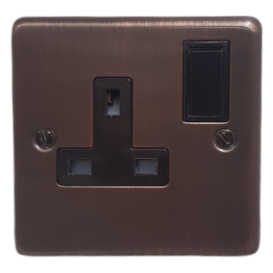 Contour Antique Copper 1 Gang Switch (Black Switch)