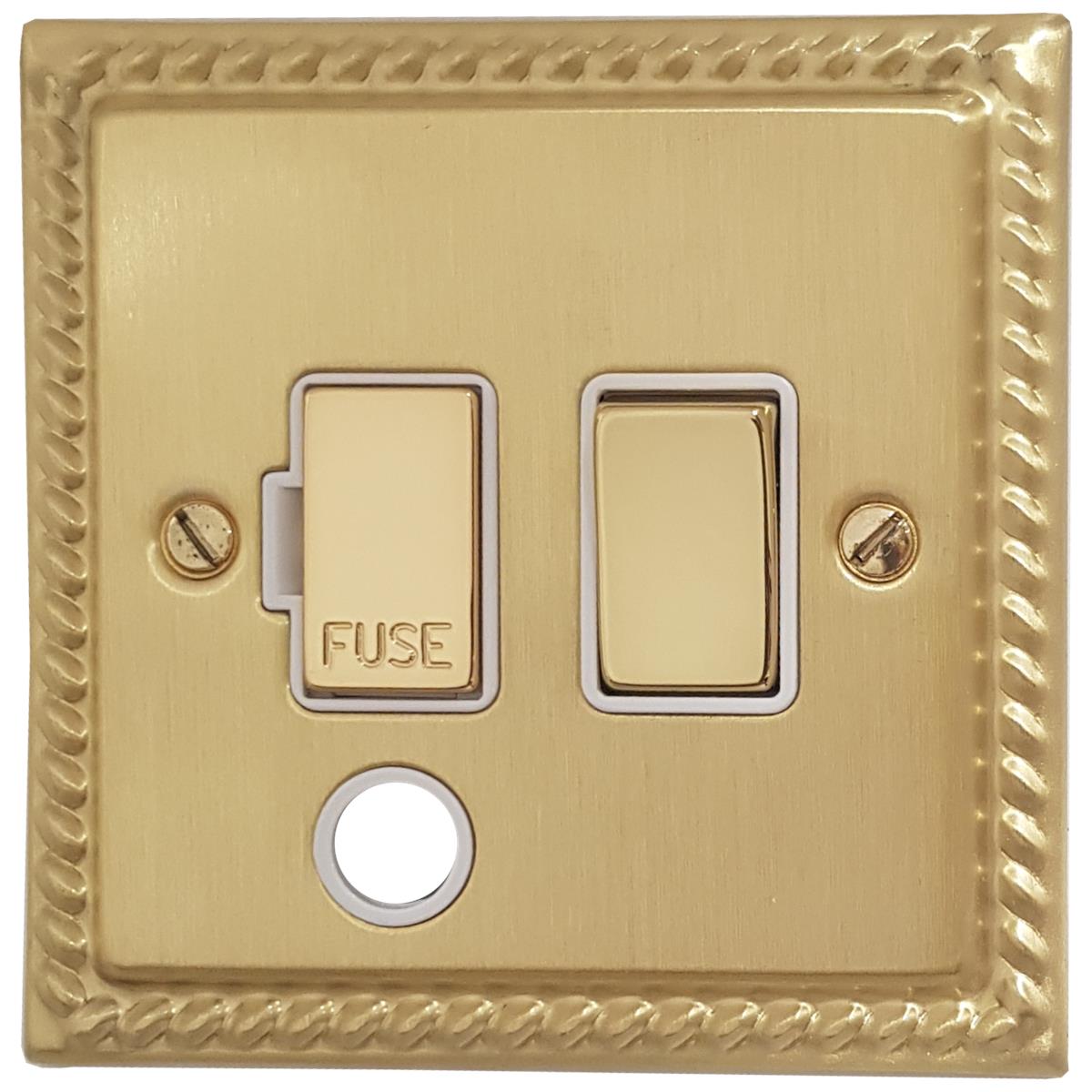 Monarch Satin Brass Switch Fused Spur Flex Outlet