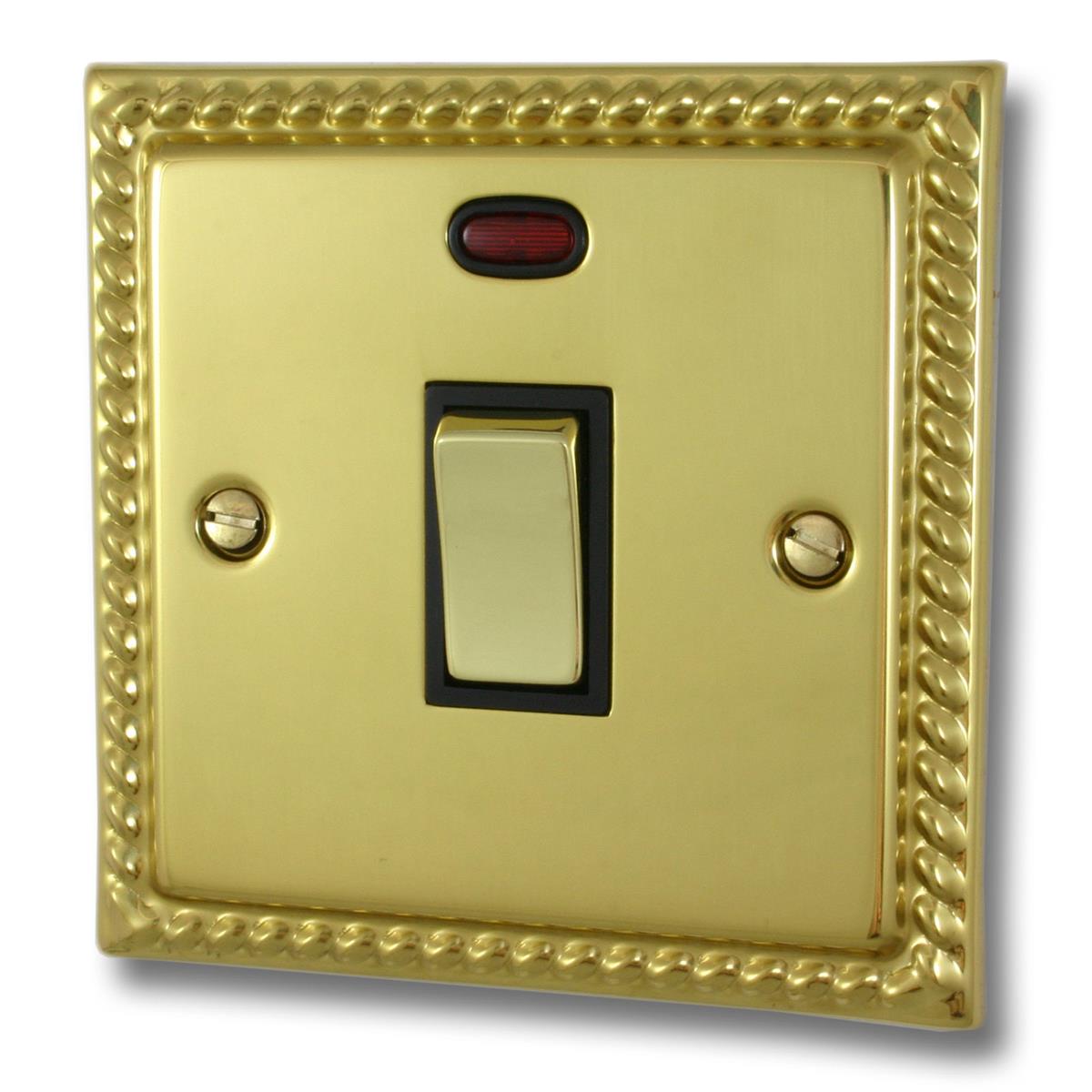 Monarch Polished Brass 20 Amp Dp Switch & Neon