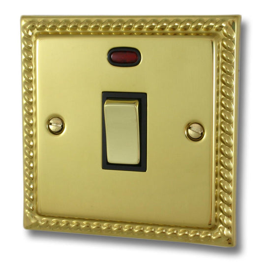 Monarch Polished Brass 20 Amp Dp Switch & Neon