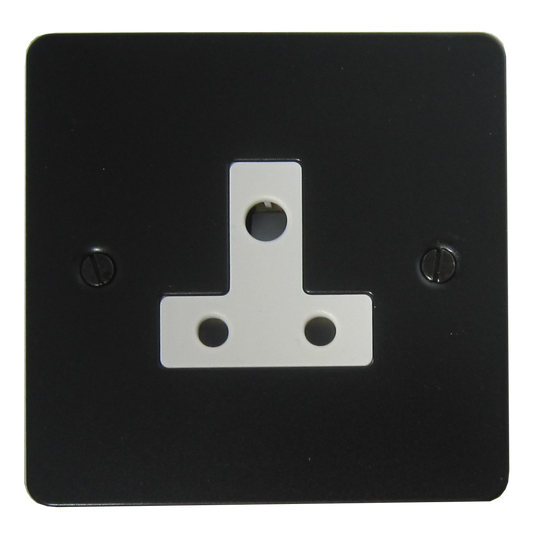 Flat Black 5 Amp Socket (White Insert)