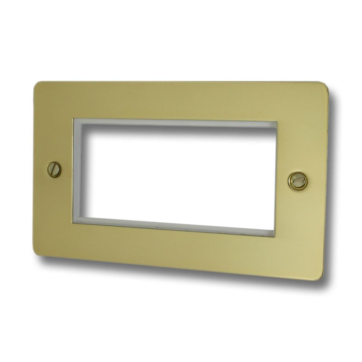 Flat Polished Brass 4 Module Data Plate