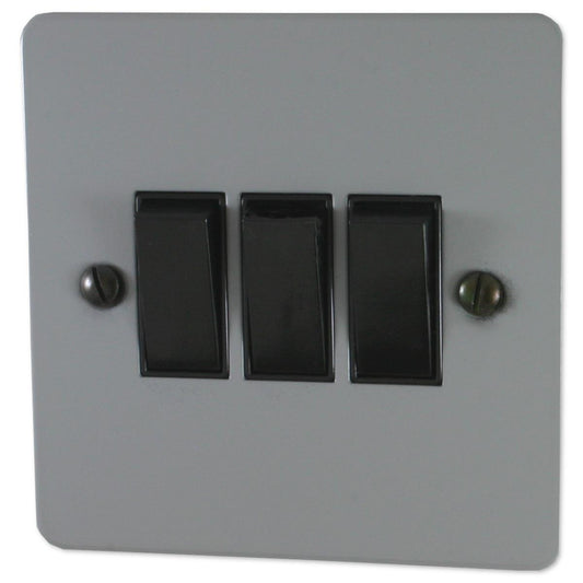 Flat Light Grey 3 Gang 2 Way Switch