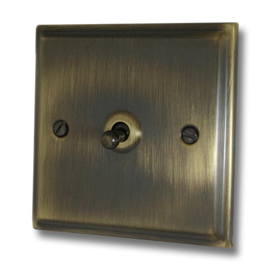 Deco Antique Brass Intermediate Toggle Switch