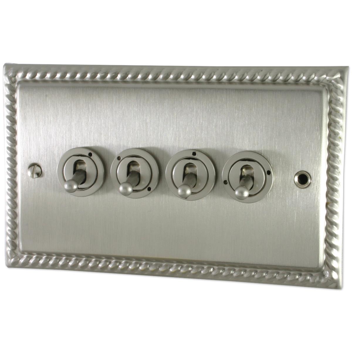 Monarch Satin Nickel 4 Gang Grid Toggle Plate