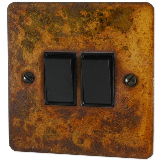 Flat Rust 2 Gang 2 Way Switch