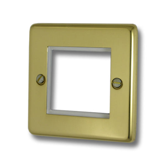 Contour Polished Brass 1 Gang 2 Mod Plate & Frame