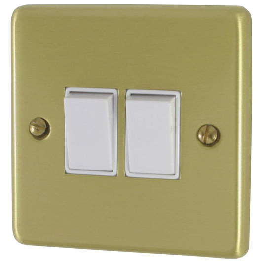 Contour Satin Brass 2 Gang 2 Way Switch