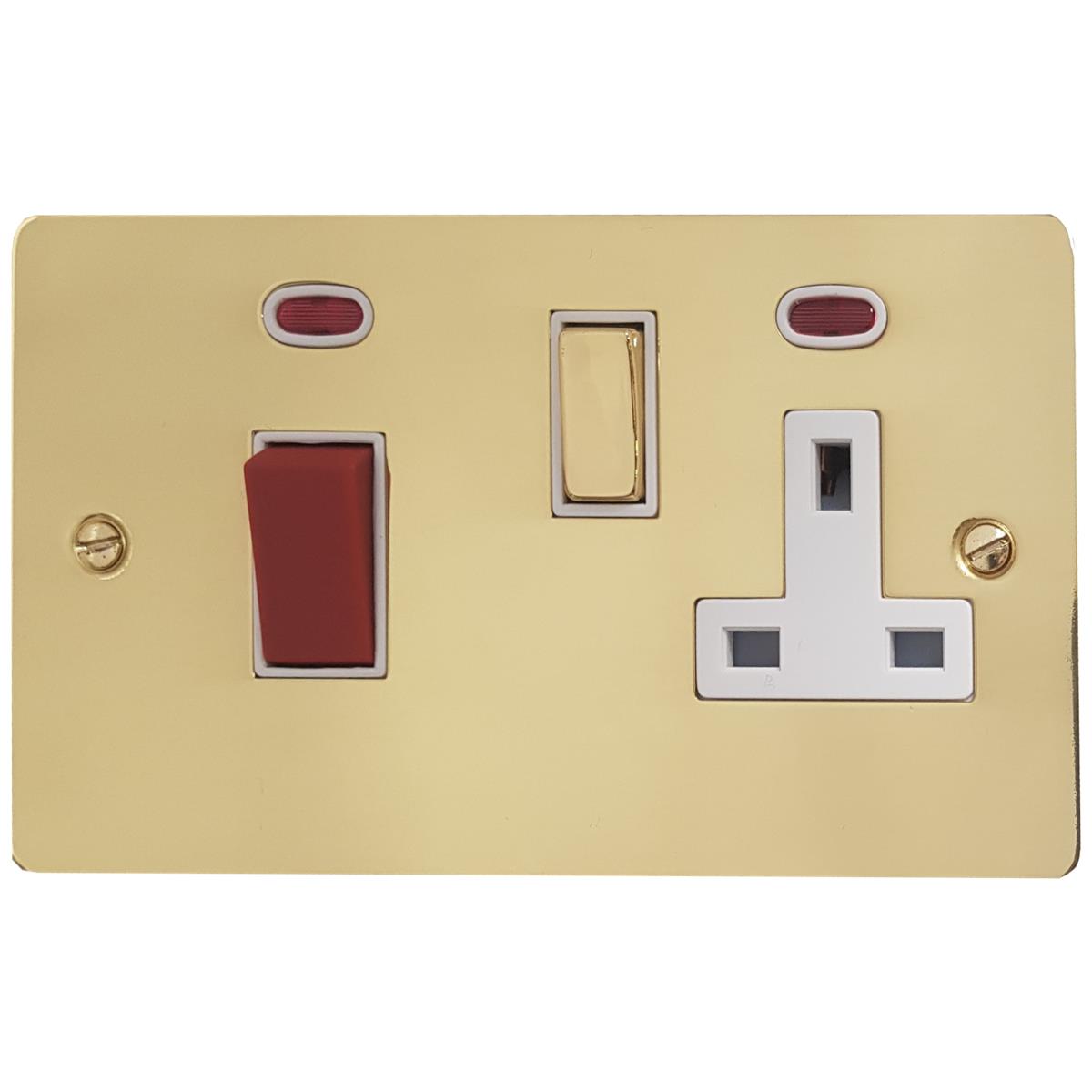 Flat Polished Brass Cooker Socket