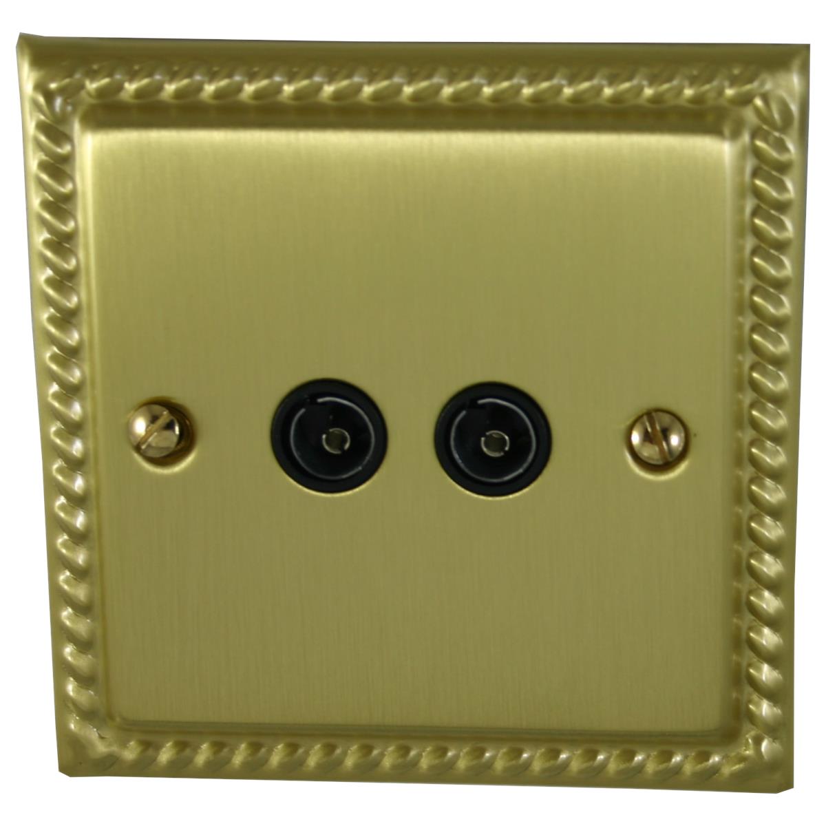 Monarch Satin Brass 2 Gang Coax Point