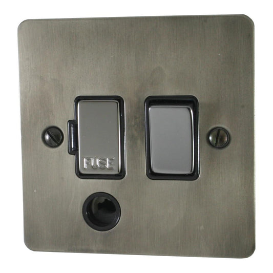 Flat Slate Effect Switch Fused Spur & Flex